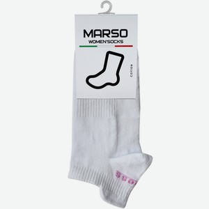 Носки женские Marso НЖГ-0023 укороченные хлопок-полиамид белые, 38-40 Россия