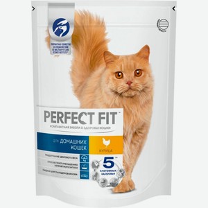 Сухой корм для кошек Perfect Fit полнорационный для живущих в помещении с курицей 650г