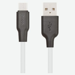 USB кабель Hoco X21 MicroUSB белый, 1 м