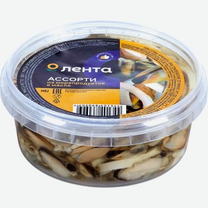 Ассорти ЛЕНТА из морепродуктов в масле, Россия, 300 г