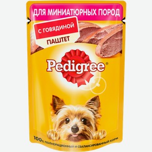 Влажный корм для собак Pedigree Паштет с говядиной Для миниатюрных пород 80г