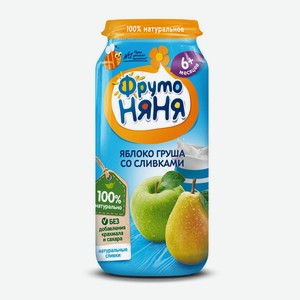 Фруктовое пюре Фрутоняня груша-яблоко-сливки, с 6 месяцев, 250 г
