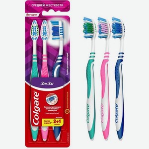 Зубная щетка Colgate Зиг-Заг, средней жесткости