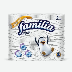 Туалетная бумага Familia Plus Белая 2сл 12шт