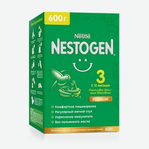Молочко Nestogen 3 с пребиотиками и лактобактериями с 12 мес 600г