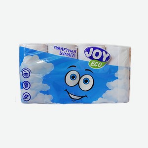 Туалетная бумага 2 слоя 8 рулонов JOY ECO 30м ООО Адищевская бумажная фабрика