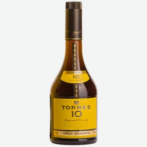 Бренди TORRES Gran Reserva 10 Торрес Гран Ресерва 10 алк.38% п/у, Испания, 0.7 L