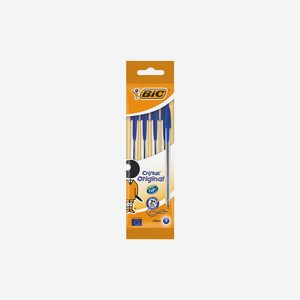 Ручка шариковая Bic Cristal средняя линия синяя 4 шт