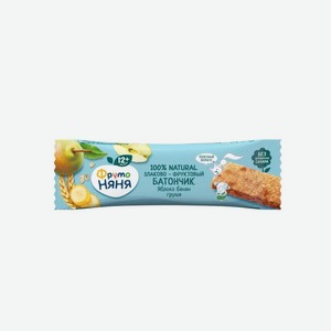 Батончик фруктово-злаковый ФрутоНяня с яблоком, бананом и грушей, 25г Россия