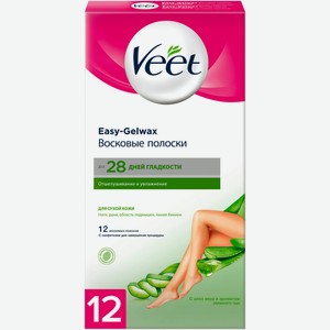 Полоски для депиляции восковые Veet для сухой кожи, 12шт