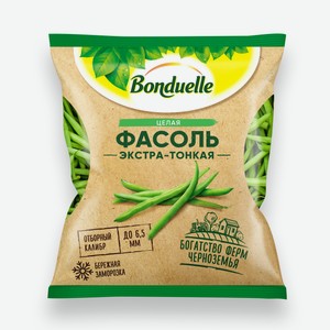 Фасоль Bonduelle зеленая резаная экстра тонкая замороженная, 400г Россия