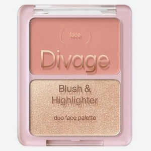 Палетка для лица Divage Blush&Highlighter Duo Тон 01, 8 г