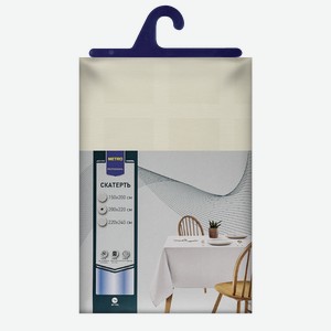 METRO PROFESSIONAL Скатерть экрю в клетку, 200 х 220см Россия