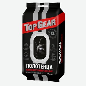 Полотенца TopGear влажные для авто универсальные, 60шт Россия