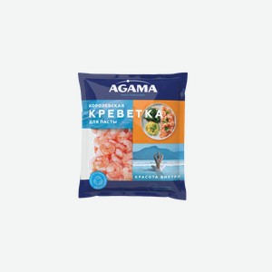 Креветки Agama Королевские №4 очищенные для пасты варено-мороженые 300 г