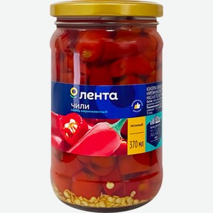 Перец ЛЕНТА чили нарезанный маринованный с/б, Россия, 370 мл