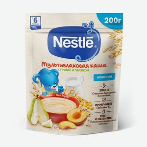 Каша молочная Nestle мультизлаковая груша-персик 200г с 6месяцев