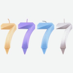 Свеча ХАМЕЛЕОН Цифра 7 Грань, в ассортименте L1705,L1917,L1927,L1695, Китай