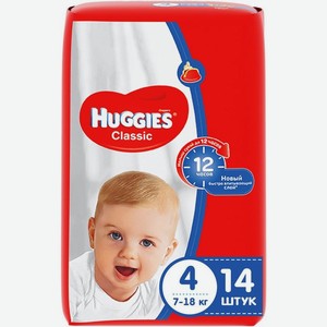 Подгузники Huggies Classic 4 размер 7-18 кг