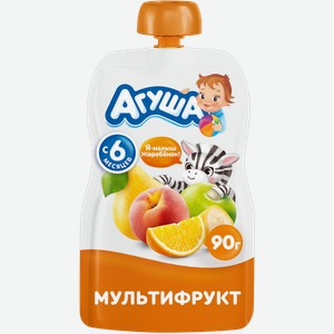 Пюре фруктовое Агуша Мультифрукт c 6 месяцев 90г