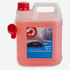Жидкость стеклоомывателя -10°С АШАН Красная птица, 4 л