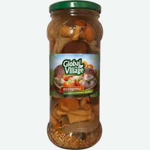 Ассорти Global Village из маринованных грибов 530г
