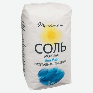 Соль пищевая Mareman морская помол №1 средний, 1 кг
