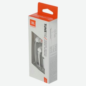 Гарнитура вкладыши JBL Tune 110 1.113м белый проводные