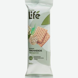 Печенье ЛЕНТА LIFE б/глют Гречневое (зеленая гречка), Россия, 100 г