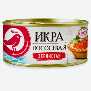 Икра АШАН Красная птица лососевая зернистая, 140 г