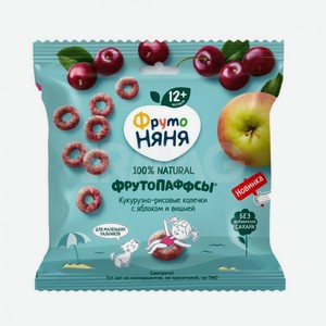 Паффсы ФрутоНяня яблоко, вишня 21 г с 12 месяцев