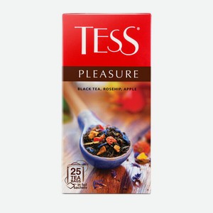 Чай Tess Pleasure черный с шиповником и яблоком в пакетиках