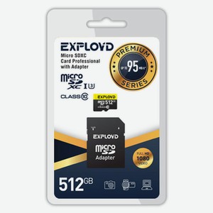 Карта памяти Exployd MicroSD 512GB с адаптером