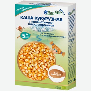 Каша безмолочная детская Fleur Alpine Кукурузная с пребиотиками гипоаллергенная, с 5 месяцев, 175г