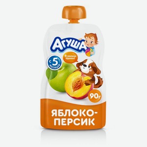 Пюре Агуша яблоко-персик 90г с 5месяцев