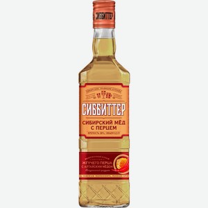 Настойка СИББИТТЕР Сибирский мёд с перцем горькая алк.38%, Россия, 0.5 L