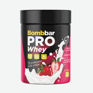 Коктейль BOMBBAR клубника со сливками 450г
