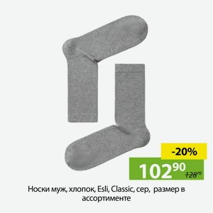 Носки муж, хлопок, Esli, Classic, сер, р.25, 19С-145СПЕ
