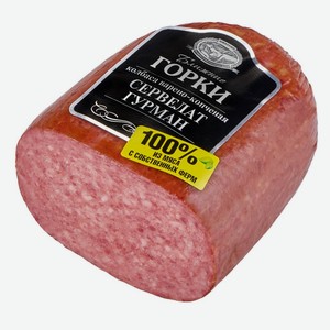 Колбаса БЛИЖНИЕ ГОРКИ Сервелат Гурман в/к в/у пресс кусок, Россия, 500 г