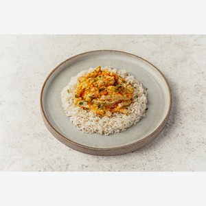 Курица в сливочном соусе с рисом