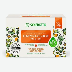 Мыло туалетное Synergetic масло мяты и апельсин, 90 г