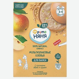 Каша безмолочная ФрутоНяня мультизлаковая с кусочками яблоко-груша 200г с 12месяцев