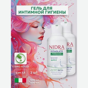 Гель для интимной гигиены Nidra освежающий с молочными протеинами и алоэ 500 мл- 2 шт