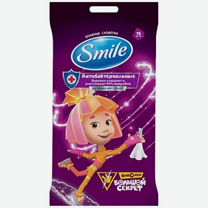 Салфетки влажные Smile Фиксики 15шт