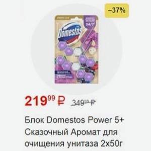 Блок Domestos Power 5+ Сказочный Аромат для очищения унитаза 2х50г
