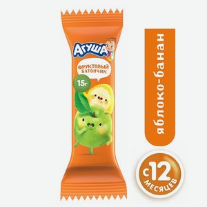 Батончик Агуша Полезный перекус яблоко-банан 15г с 12месяцев