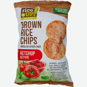 Чипсы из воздушного бурого риса Rice Up! со вкусом кетчупа, 60г
