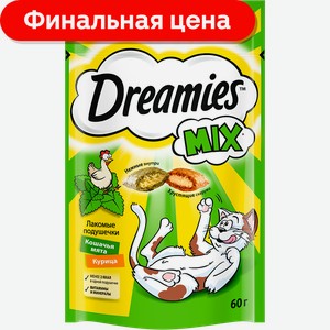 Лакомство для кошек Dreamies Кошачья мята и курица 60г