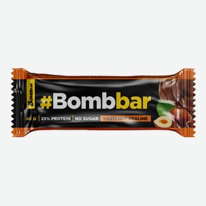Батончик Bombbar глазированный фундучное пралине 40г