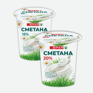 Сметана SPAR 15%/20% 300гр